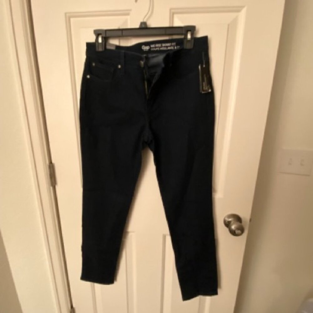 Mid-Rise skinny-fit dark wash jeans